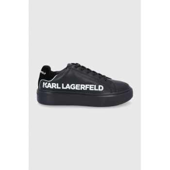 Karl Lagerfeld Ghete de piele culoarea negru, cu platformă