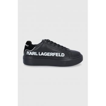 Karl Lagerfeld Ghete de piele culoarea negru, cu platformă de firma originali