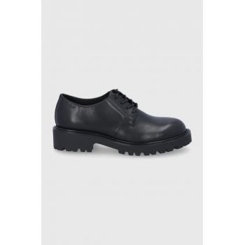 Vagabond Shoemakers Pantofi de piele femei, culoarea negru, cu toc plat de firma originali
