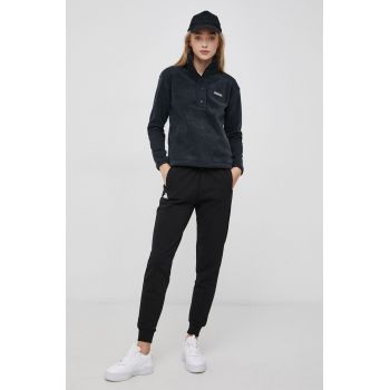 Kappa pantaloni femei, culoarea negru, neted