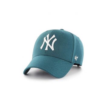 47brand șapcă MLB New York Yankees culoarea verde, cu imprimeu de firma originala
