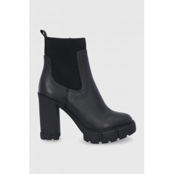 Aldo Cizme de piele femei, culoarea negru, cu toc drept Aldo Cizme de piele femei, culoarea negru, cu toc drept