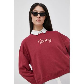 Roxy Bluză femei, culoarea bordo, cu imprimeu