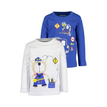 Set de bluze din bumbac cu imprimeu - 2 piese