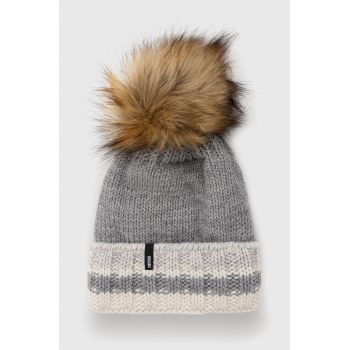 Answear Lab Căciulă culoarea gri, din tricot gros