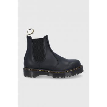 Dr. Martens Ghete Chelsea de piele femei, culoarea negru, cu platformă 26205001-Black.Smoo