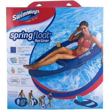 Swimways sezlong plutitor recliner cu spatar si suport pahare