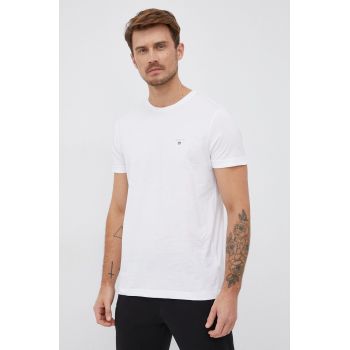 Gant tricou din bumbac culoarea alb, neted