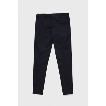 Emporio Armani pantaloni barbati, culoarea albastru marin, mulata