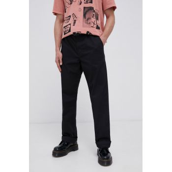 Vans pantaloni bărbați, culoarea negru, cu fit chinos VN0A5FJBBLK1-Black ieftini