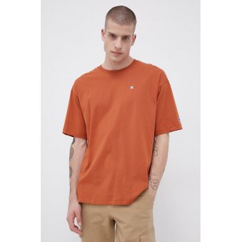 Champion tricou din bumbac 216548 culoarea portocaliu, cu imprimeu 216548-MS053 ieftin