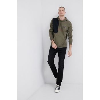 Columbia Bluză bărbați, culoarea verde, material neted