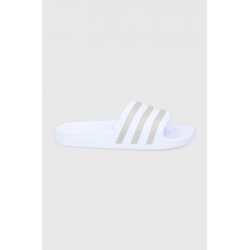 adidas papuci Adilette femei, culoarea alb EF1730