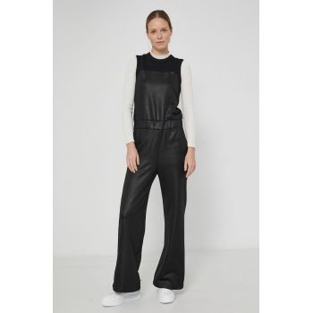 G-Star Raw Salopetă culoarea negru, cu decolteu rotund