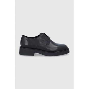 Vagabond Pantofi de piele femei, culoarea negru, cu platformă
