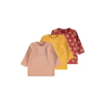 Set de bluza de pijama de bumbac organic cu model grafic - 3 piese