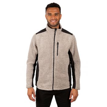 Bluza tricotata cu fermoar pentru trekking Faratino - Ecru - Maro nisip -