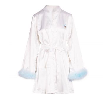 Satin Dressing Gown Bianco XS