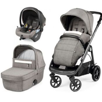 Carucior 3 in 1 Peg Perego Veloce, Lounge, 0 - 22 kg, City Grey, Gri Alb de firma original