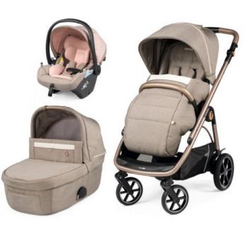 Carucior 3 in 1 Peg Perego Veloce, Lounge, 0 - 22 kg, Mon Amour, Bej / Roz de firma original