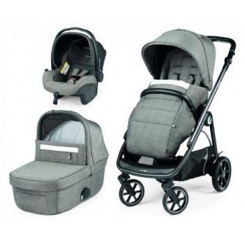 Carucior 3 in 1 Peg Perego Veloce, Primoviaggio SL, 0 - 22 kg, City Grey, Gri Alb de firma original