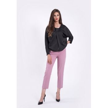 Pantaloni capri conici cu buzunare oblice