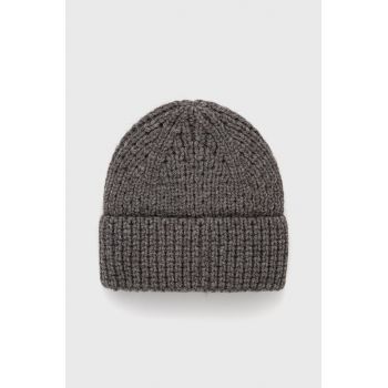 Answear Lab Căciulă de lână culoarea gri, din tricot gros Answear Lab Căciulă de lână culoarea gri, din tricot gros