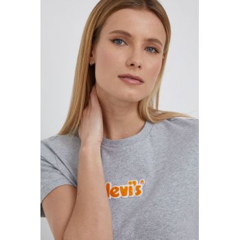 Levi's Tricou din bumbac culoarea gri