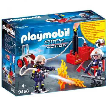 Set de Constructie Playmobil Pompieri cu Pompa de Apa - City Action Set de Constructie Playmobil Pompieri cu Pompa de Apa - City Action