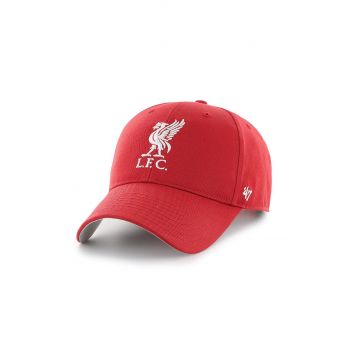 47brand șapcă EPL Liverpool culoarea roșu, cu imprimeu