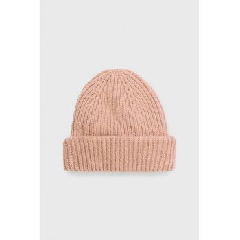 Only Căciulă din amestec de lână culoarea roz, din tricot gros