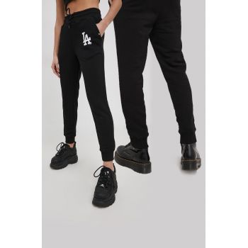 47brand Pantaloni culoarea negru, cu imprimeu ieftini