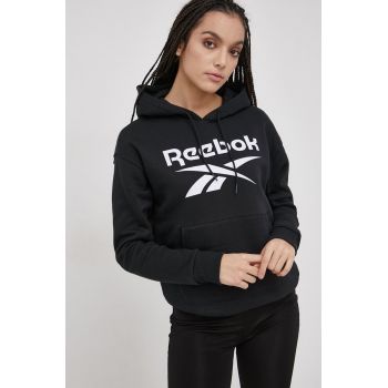 Reebok Bluză GS9392 femei, culoarea negru, cu imprimeu