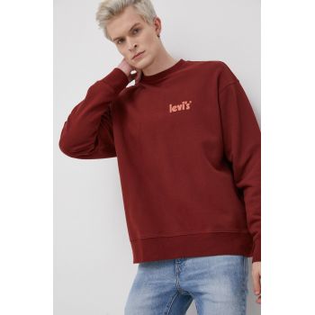 Levi's Bluză bărbați, culoarea bordo, material neted