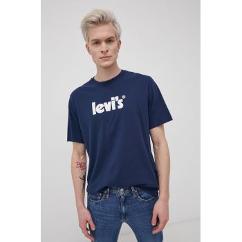 Levi's tricou din bumbac culoarea bleumarin, cu imprimeu 16143.0393-Blues de firma original