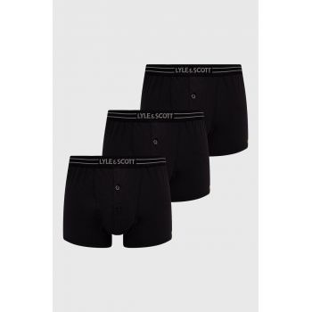 Lyle & Scott Boxeri (3-pack) culoarea negru