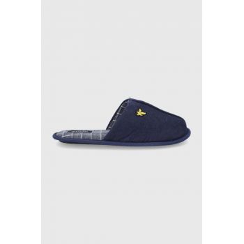 Lyle & Scott Papuci de casa culoarea albastru marin ieftini