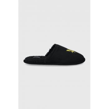 Lyle & Scott Papuci de casa culoarea negru ieftini