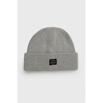 Superdry Căciulă din bumbac culoarea gri, bumbac, din tricot gros
