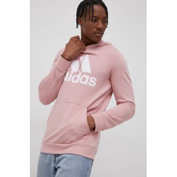 Adidas Bluză HE4560 bărbați, culoarea roz, cu imprimeu