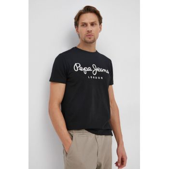 Pepe Jeans Tricou Original bărbați, culoarea negru, cu imprimeu