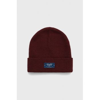Superdry Căciulă culoarea bordo, din tesatura neteda