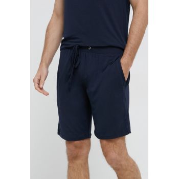 Ted Baker Pantaloni scurți de pijama bărbați, culoarea albastru marin, material neted