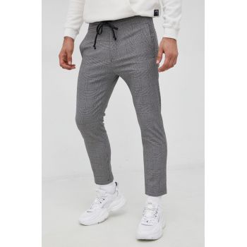 Drykorn Pantaloni Jeger bărbați, culoarea gri, model drept