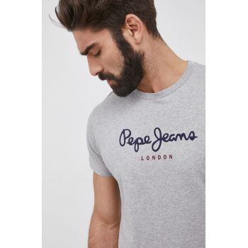 Pepe Jeans Tricou din bumbac Eggo culoarea gri, melanj