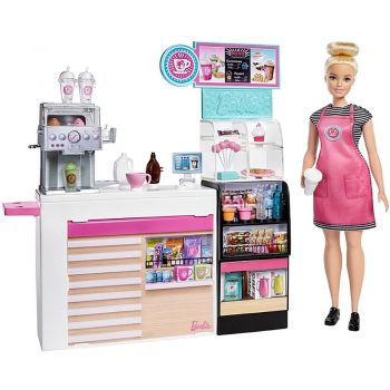 Set Barbie by Mattel Cooking and Baking Cafenea cu papusa si accesorii