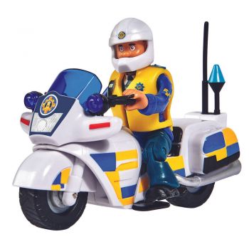 Motocicleta Simba Fireman Sam Police cu figurina Malcolm si accesorii la reducere