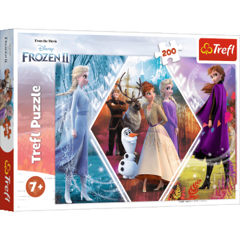 Puzzle Trefl Disney Frozen 2, Surorile in tinutul inghetat 200 piese ieftin