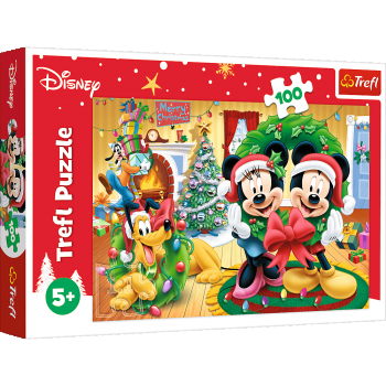 Puzzle Trefl Disney Mickey Mouse, Magia Craciunului 100 piese ieftin