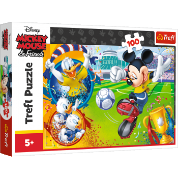 Puzzle Trefl Disney Mickey Mouse, Mickey pe terenul de sport 100 piese ieftin